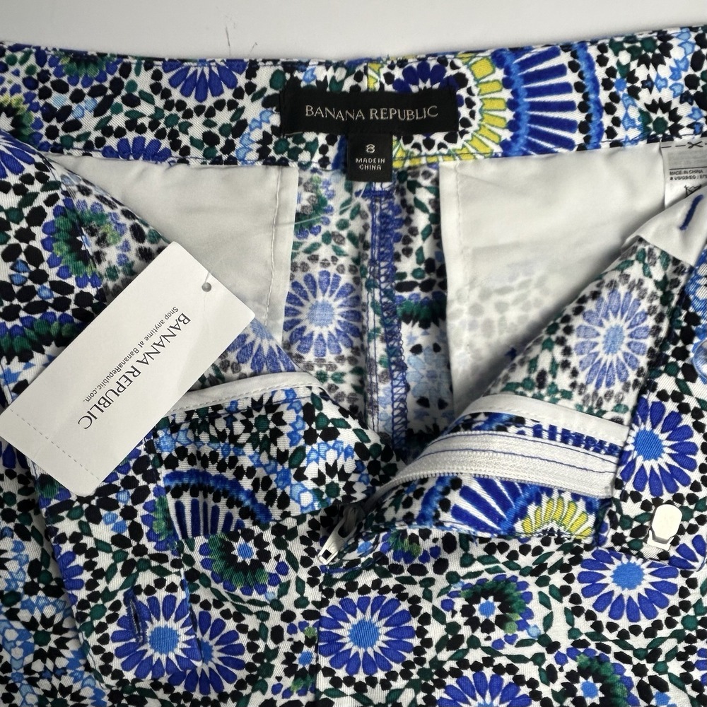 NEW Banana Republic Linen-Blend Silky Blue Boho Performance Trouser Short 8 - Picture 4 of 6